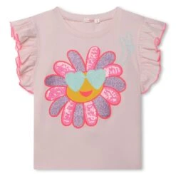 Billieblush T-shirt à Col Rond Et Volants