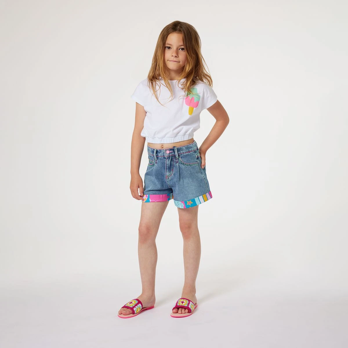Billieblush Short En Jean Brodé à Revers 2 Billieblush Short En Jean Brodé à Revers – Image 2