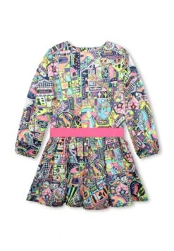 Billieblush Évasée Imprimée - Robe De Jour - Malabar Fluo